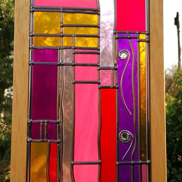 Magenta is a  Stained Glass Effect Decorative Window Panel