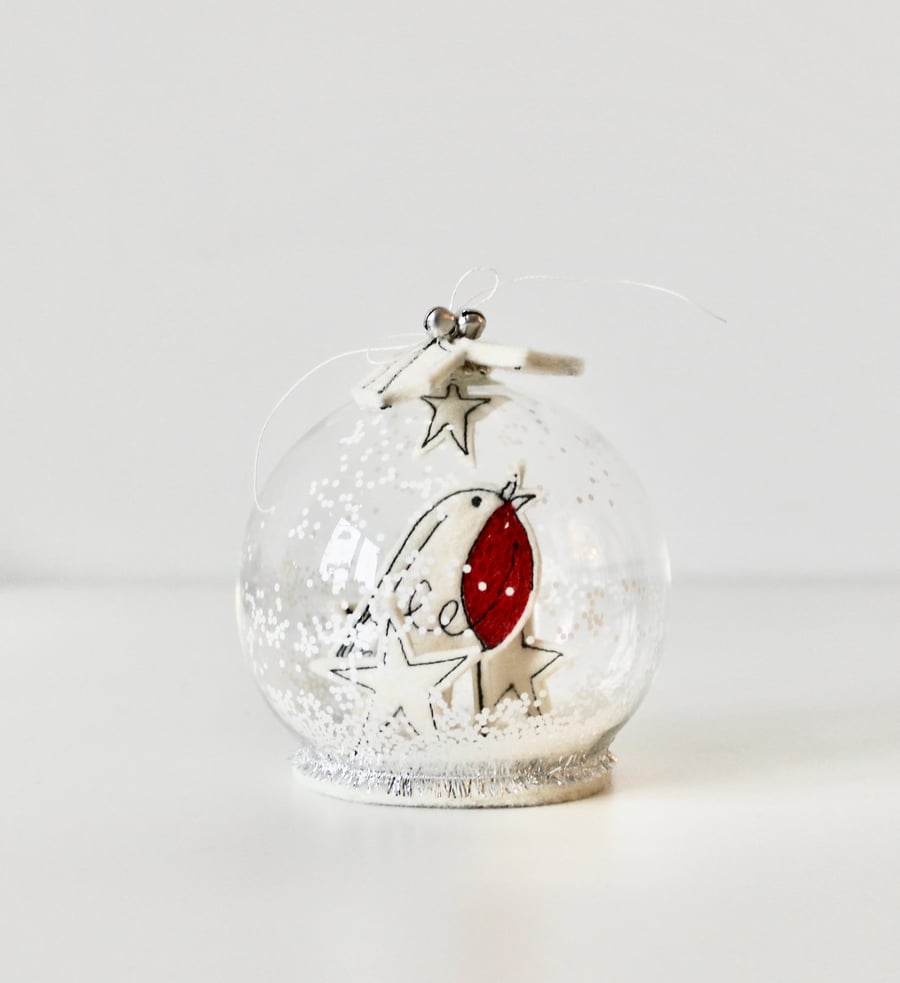 Special Order for Susan Passmore - 'Little Robin' - Glass Dome Decoration