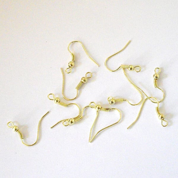 10 x Champagne Earring Wires (5 pairs of earring wires)