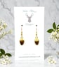 Charm Earrings - Gold & Brown Acorns - Image 1
