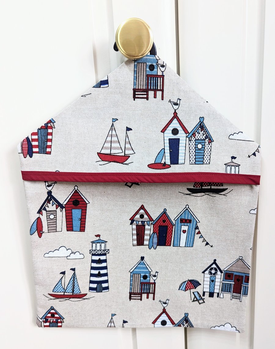 Peg Bag made in Beach Huts fabric 