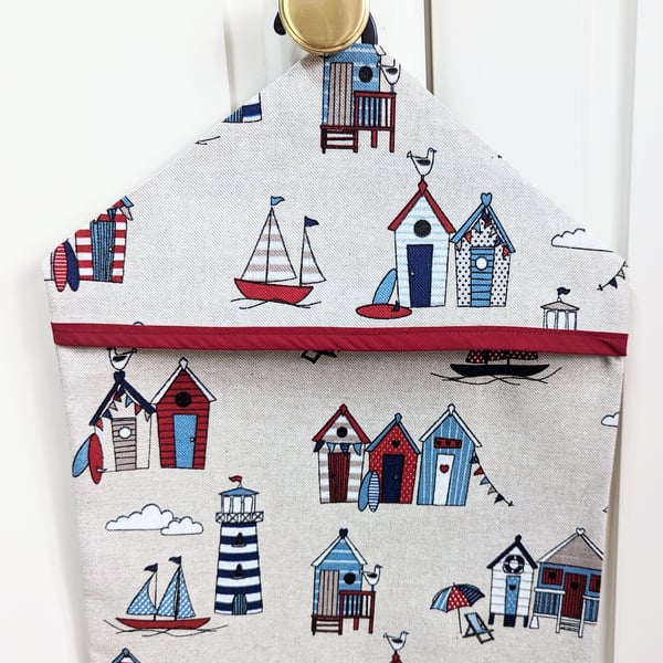 Peg Bag made in Beach Huts fabric 