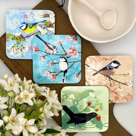 British Bird Hardback Eco Coaster - set of four