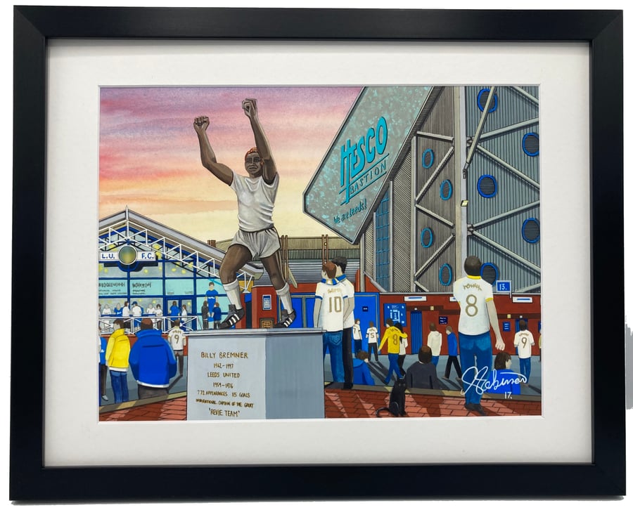 Leeds Utd F.C, Elland Road Stadium, High Quality Framed Football Art Print.