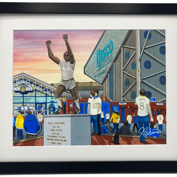 Leeds Utd F.C, Elland Road Stadium, High Quality Framed Football Art Print.