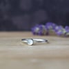 Aquamarine Gemstone Ring - Sterling Silver Birthstone Stacking Ring 