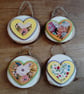 Wooden wall art heart (multi) - Image 3