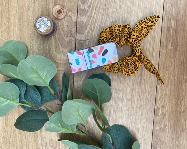Animal Print, Mustard, Knot Scrunchie, hair tie