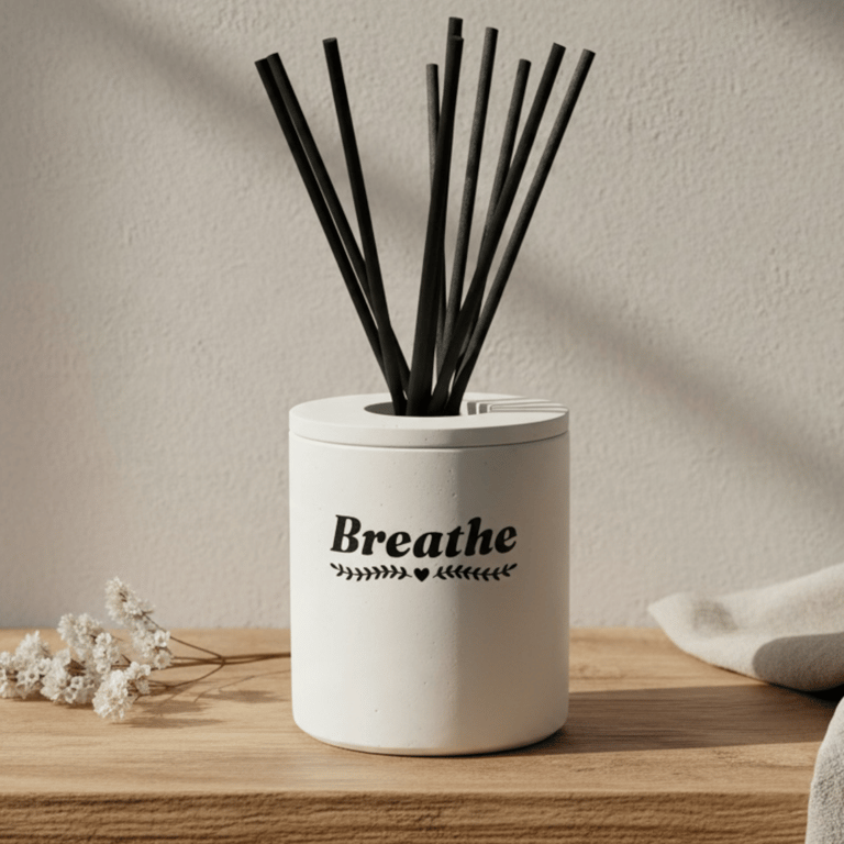 Personalised White Reed Diffuser Holder, Handmade Bottle Cover