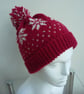 Snowflake Design Bobble Hat - Image 2