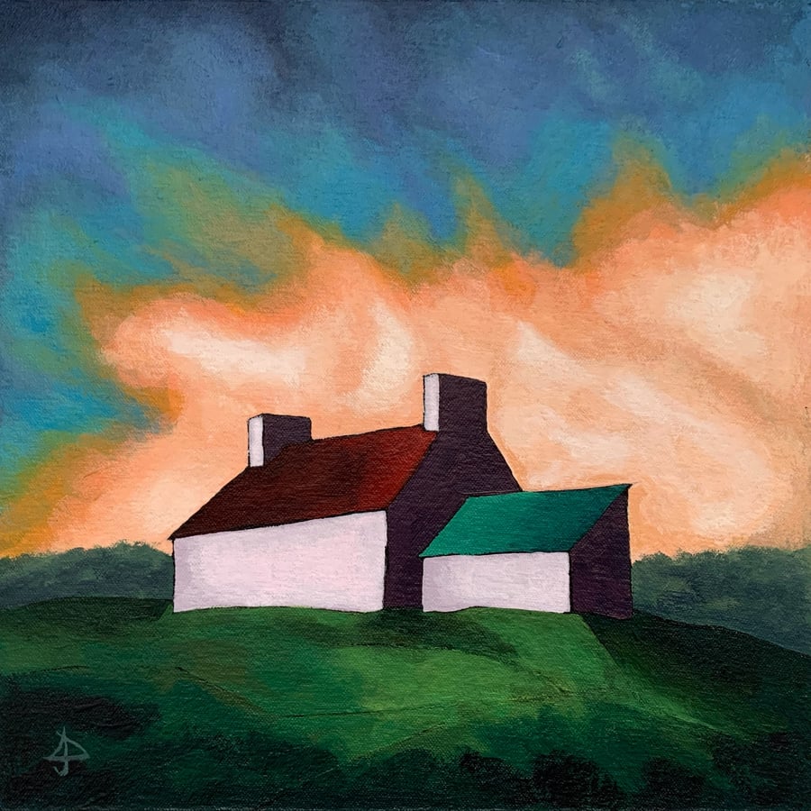 Crofters Cottage No4 - Original acrylic painting 