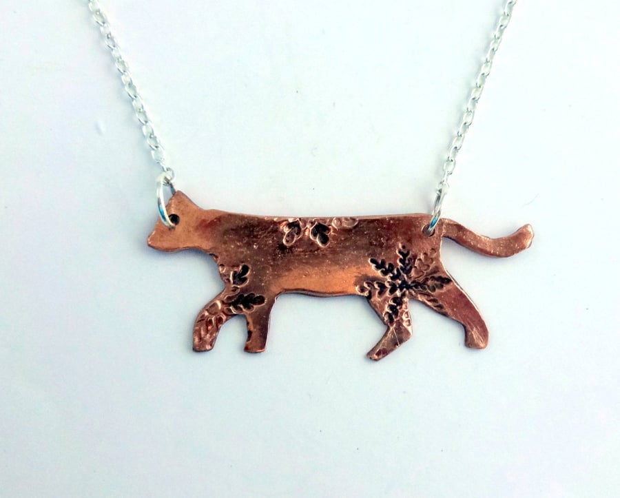 Copper Cat Necklace