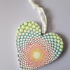 Rainbow Wooden Heart Hanging Decoration