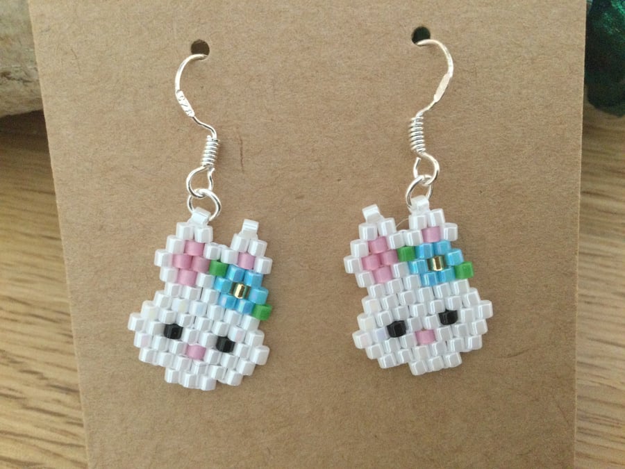 Beaded Rabbit Earrings