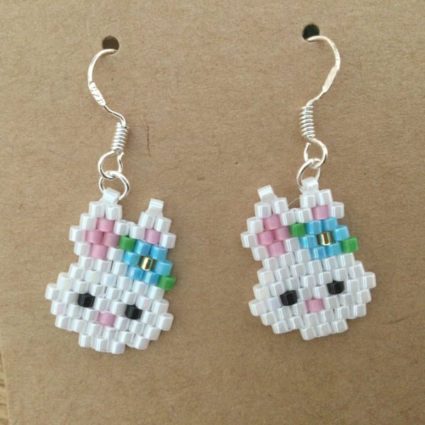 Beaded Rabbit Earrings