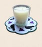 Raven Candle Mat - Embroidered Gothic Bird Home Decor