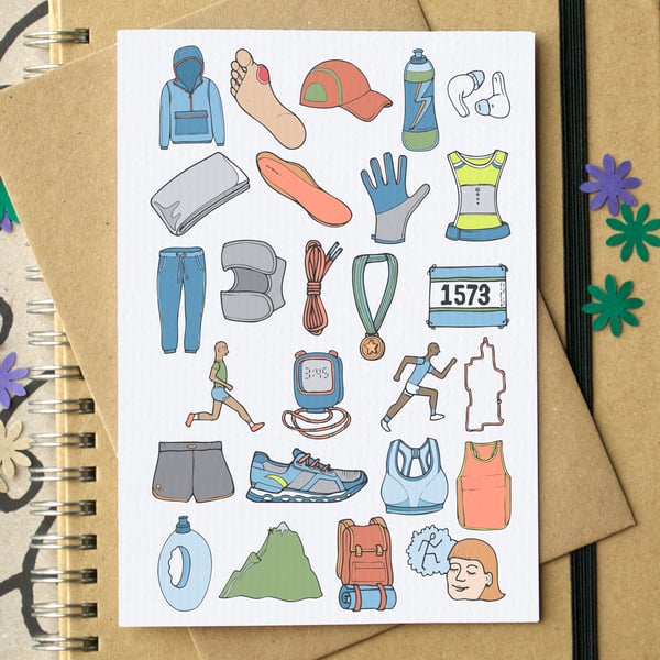 Running Alphabet Greetings Card