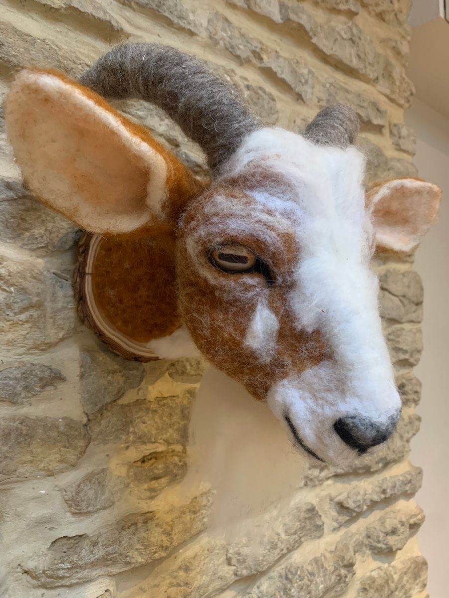 Handmade Faux Taxidermy Goats Head