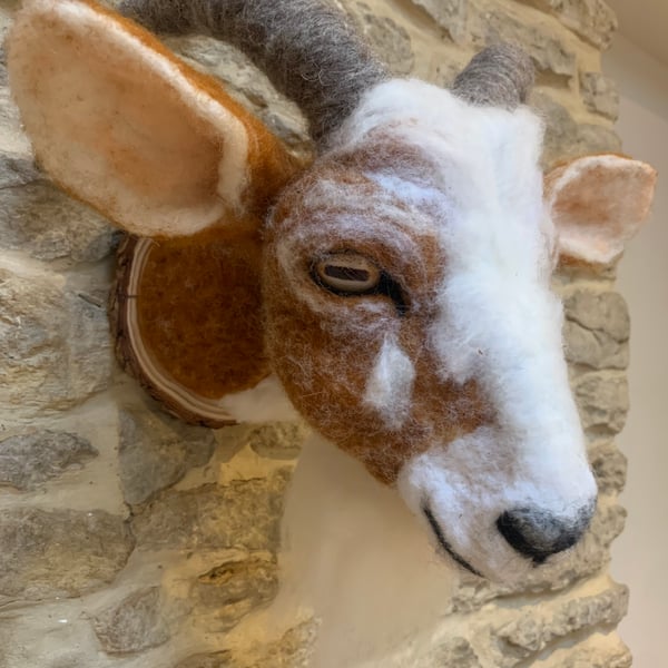 Handmade Faux Taxidermy Goats Head