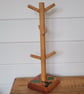 Wooden  Mug-tree  For 6 Mugs Decorated With Blackberries, Rosehips etc