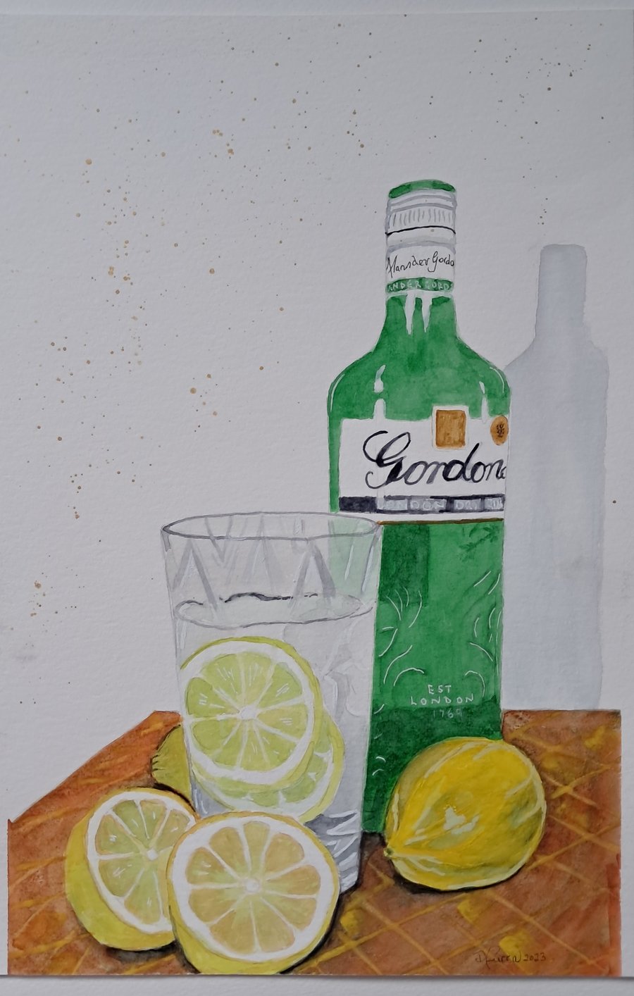 An Original Painting of a Gin and Tonic