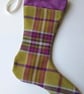 Luxury Christmas Stocking - Purple Green Gold Crewel upcycled vintage zero waste - Image 8