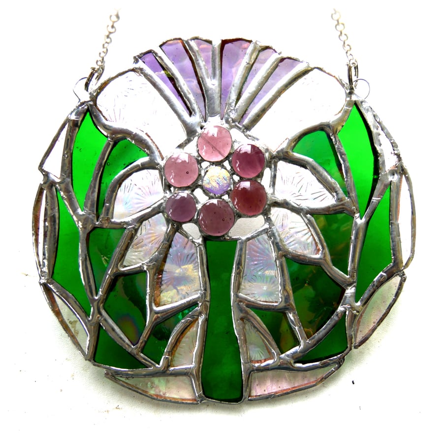 Scottish Thistle Stained Glass Suncatcher Flower of Scotland 011