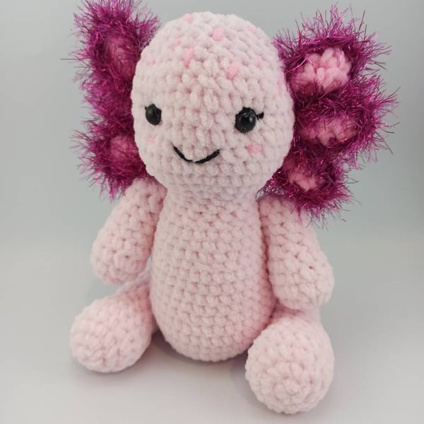 Cuddly axolotl, soft toy, crochet stuffed animal, plushies,