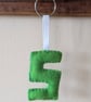 Handmade felt alphabet letter keyring S - Image 1