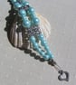 Turquoise Shell Pearl Beaded Vibrant Chunky Beaded Bracelet "Turquoise Bliss" - Image 5