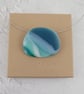 Deep Sea Blue Glass Pendant on Choker Necklace - Image 6