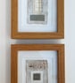 Beige Fleck Silver Grey & Natural Handstitched Geometric Small Art Pictures - Image 10