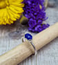 Sterling Silver and Lapis Lazuli Blue Gemstone Ring - UK Size R