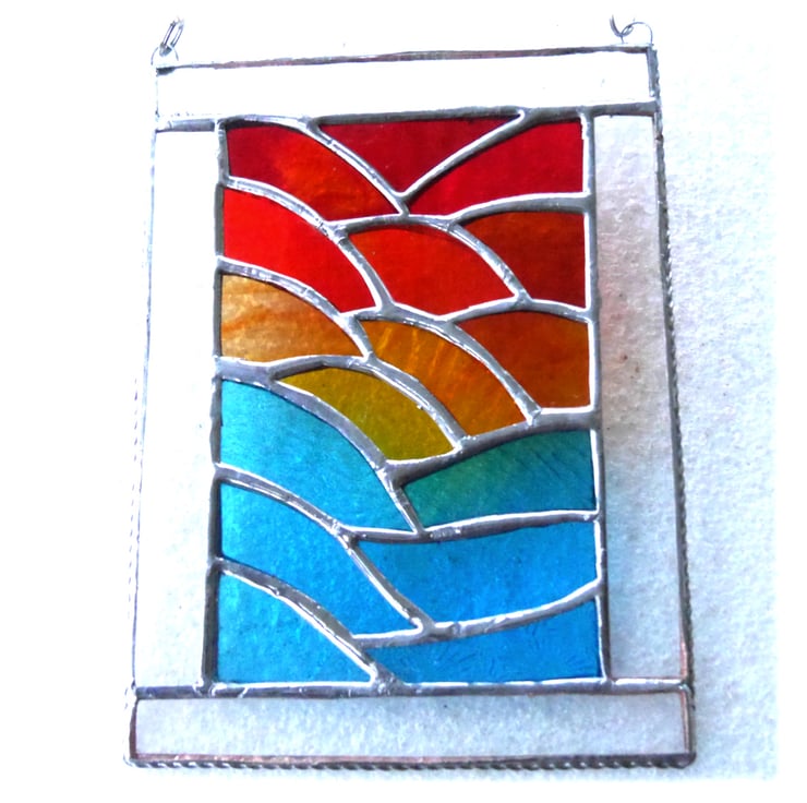 SOLD 240526 Sunset Ripples Stained Glass Suncat... - Folksy