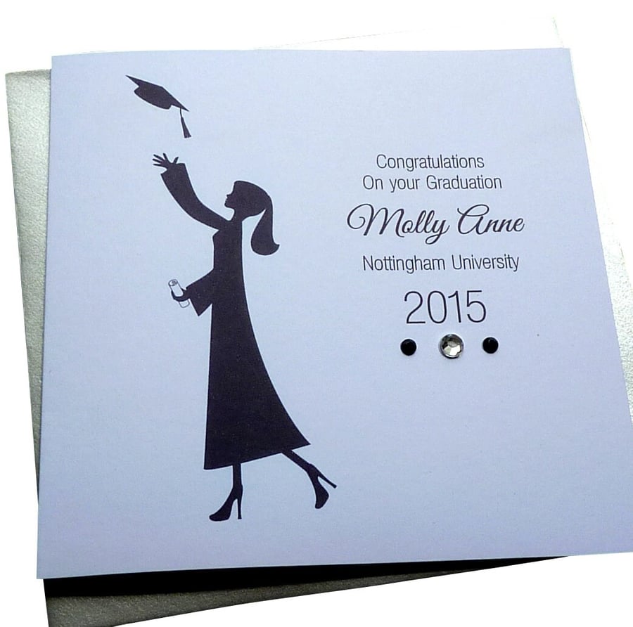 Personalised Handmade Graduation Card female girls