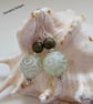 Designer Serpentine Rounds & Chinese Jadeite Sterling Silver Earrings - Image 3