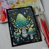 murderous mushroom - verdigris agaric - original aceo
