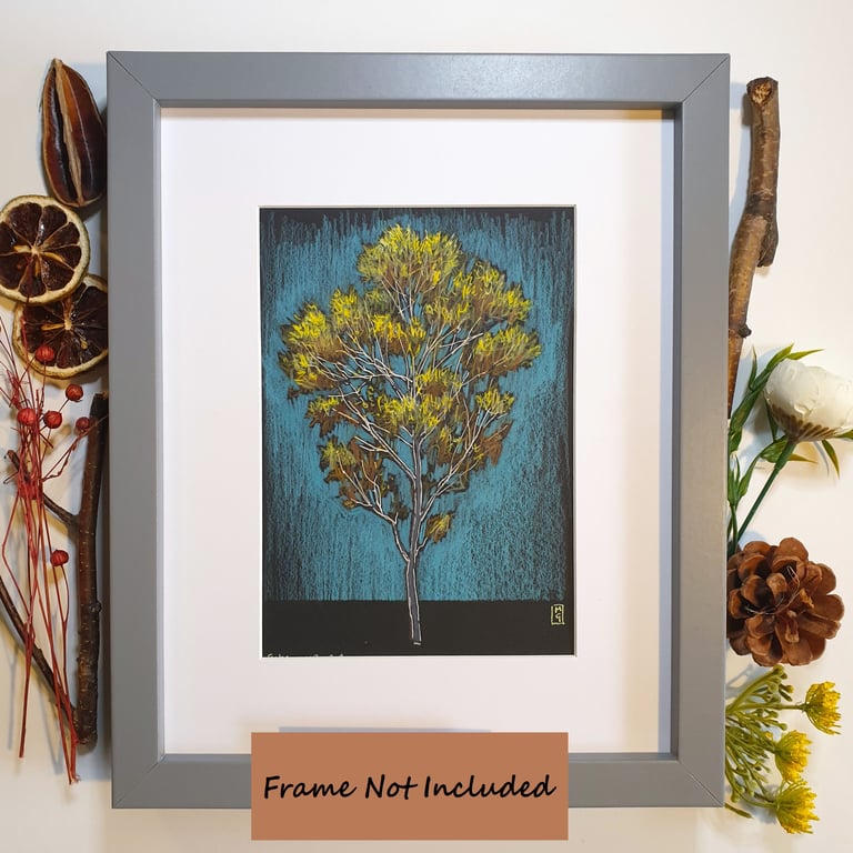 Autumn Tree Original drawing - small artwork, wall art