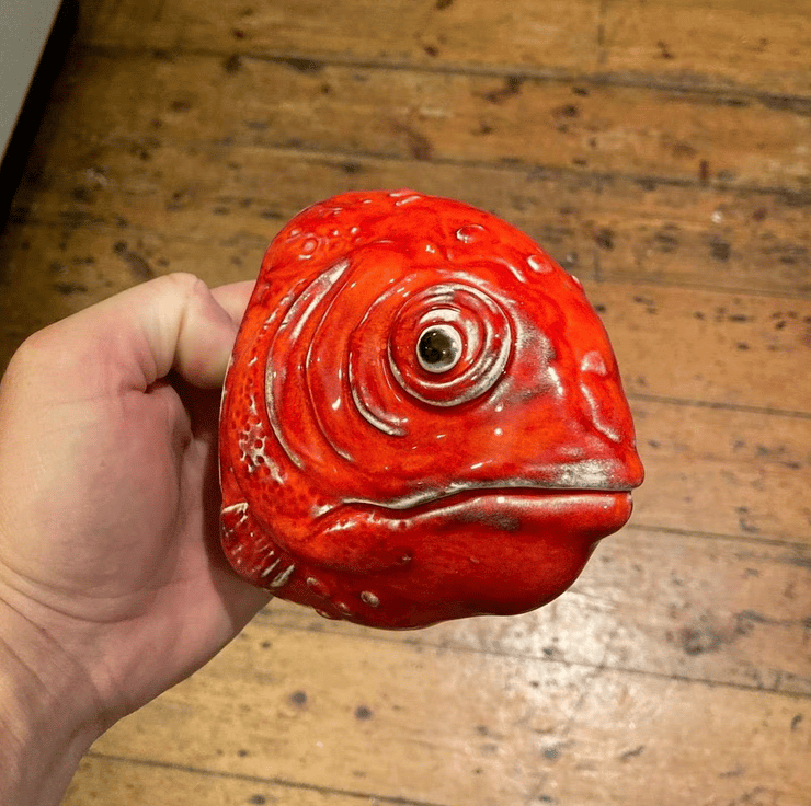 Ceramic Wall Mounted Fish Head Sculpture - Folksy