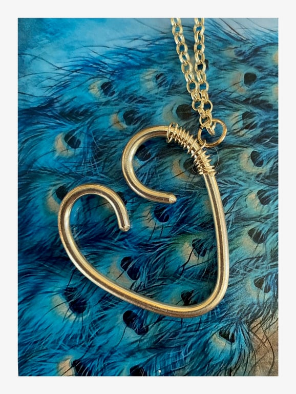 Sterling Silver Heart Pendant and Curb Chain Necklace 