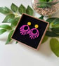 Aztec Sunbeam Earrings - Purple & Yellow  - Image 2