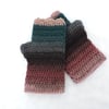 Crochet Fingerless Mitts Pink Rose Grey Charcoal Teal