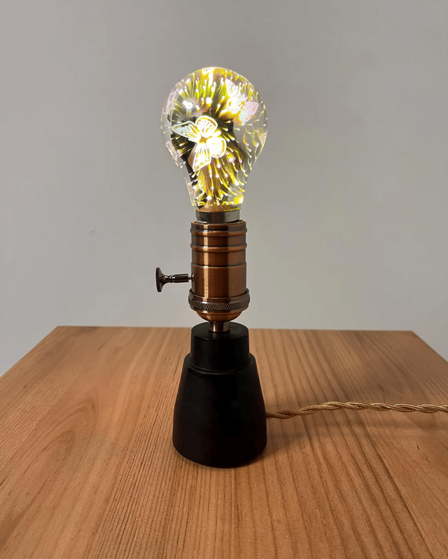 Ebony wood firework lamp
