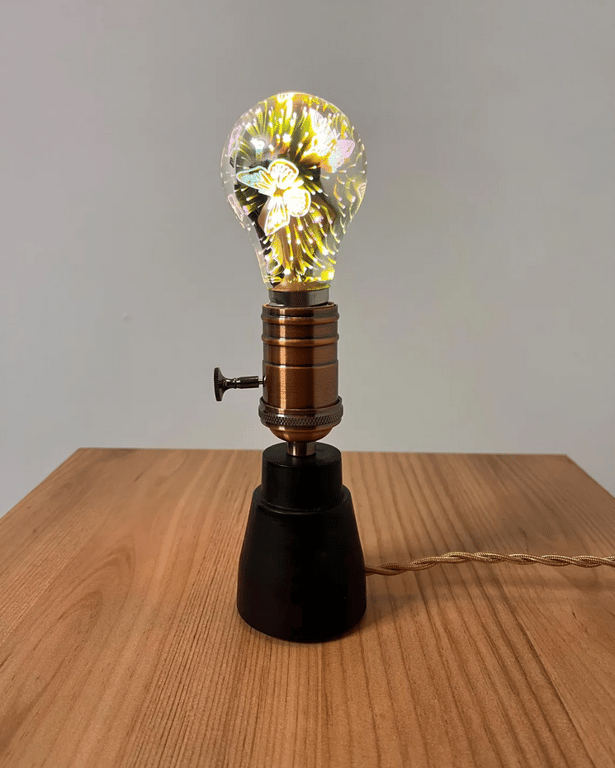 Ebony wood firework lamp