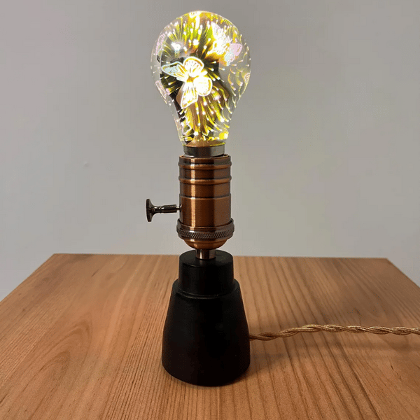 Ebony wood firework lamp