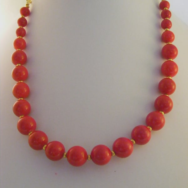 Red Graduated Necklace.