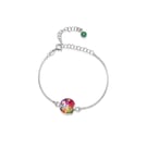 Sterling Silver Birthstone Bracelet with Real Flower Charm