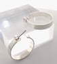 Silver Hoop Earrings - Sterling Silver 5mm Wide Plain-Smooth - Sizes 25-50mm - Image 5