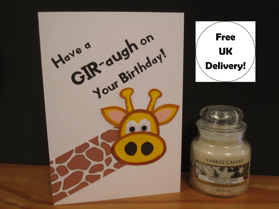 GIR-augh Birthday - Card for Giraffe Lover