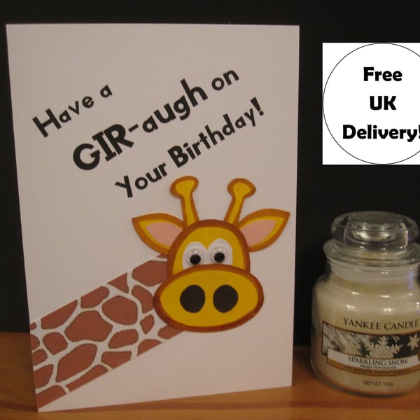 GIR-augh Birthday - Card for Giraffe Lover